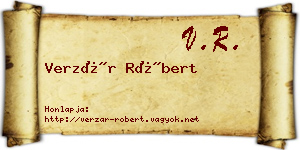 Verzár Róbert névjegykártya