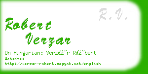 robert verzar business card